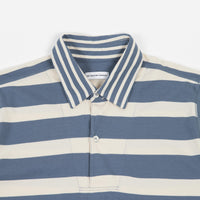 Pop Trading Company Italo Striped Short Sleeve Shirt - Blue Shadow / Off White thumbnail