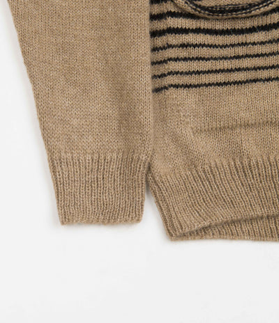 Pop Trading Company Knitted Cardigan - Sesame / Black