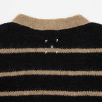 Pop Trading Company Knitted Cardigan - Sesame / Black thumbnail