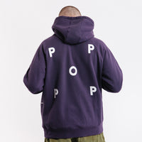 Pop Trading Company Logo Hoodie - Dark Purple thumbnail