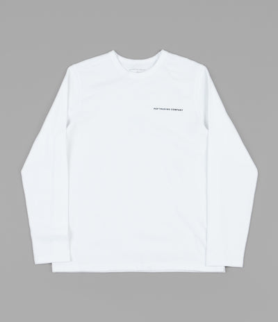 Pop Trading Company Logo Long Sleeve T-Shirt - White / Black