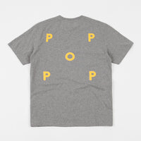 Pop Trading Company Logo T-Shirt - Heather Grey / Yellow thumbnail