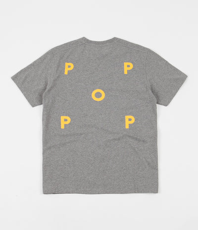 Pop Trading Company Logo T-Shirt - Heather Grey / Yellow