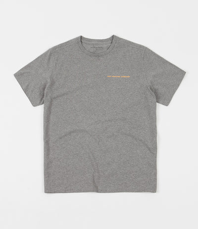 Pop Trading Company Logo T-Shirt - Heather Grey / Yellow