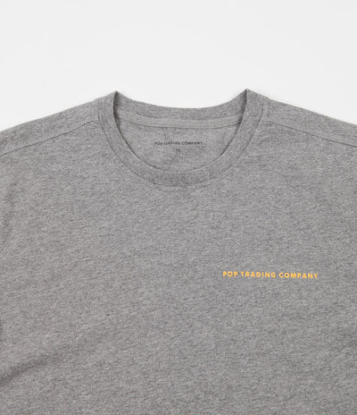 Pop Trading Company Logo T-Shirt - Heather Grey / Yellow