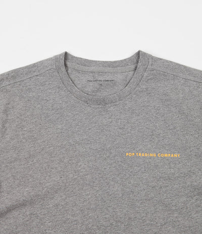 Pop Trading Company Logo T-Shirt - Heather Grey / Yellow