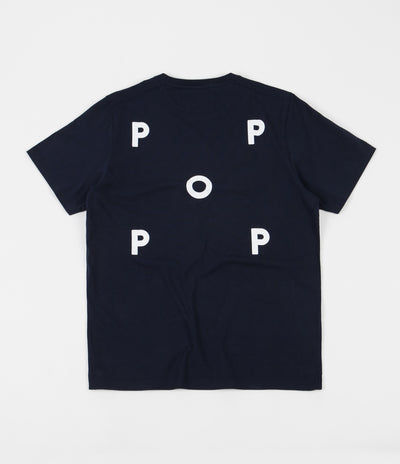 Pop Trading Company Logo T-Shirt - Navy / White