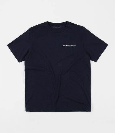 Pop Trading Company Logo T-Shirt - Navy / White