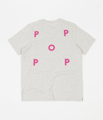 Pop Trading Company Logo T-Shirt - Off White Heather / Pink