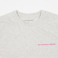 Pop Trading Company Logo T-Shirt - Off White Heather / Pink thumbnail