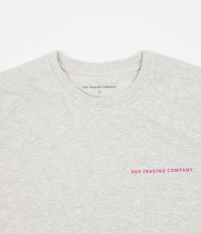Pop Trading Company Logo T-Shirt - Off White Heather / Pink