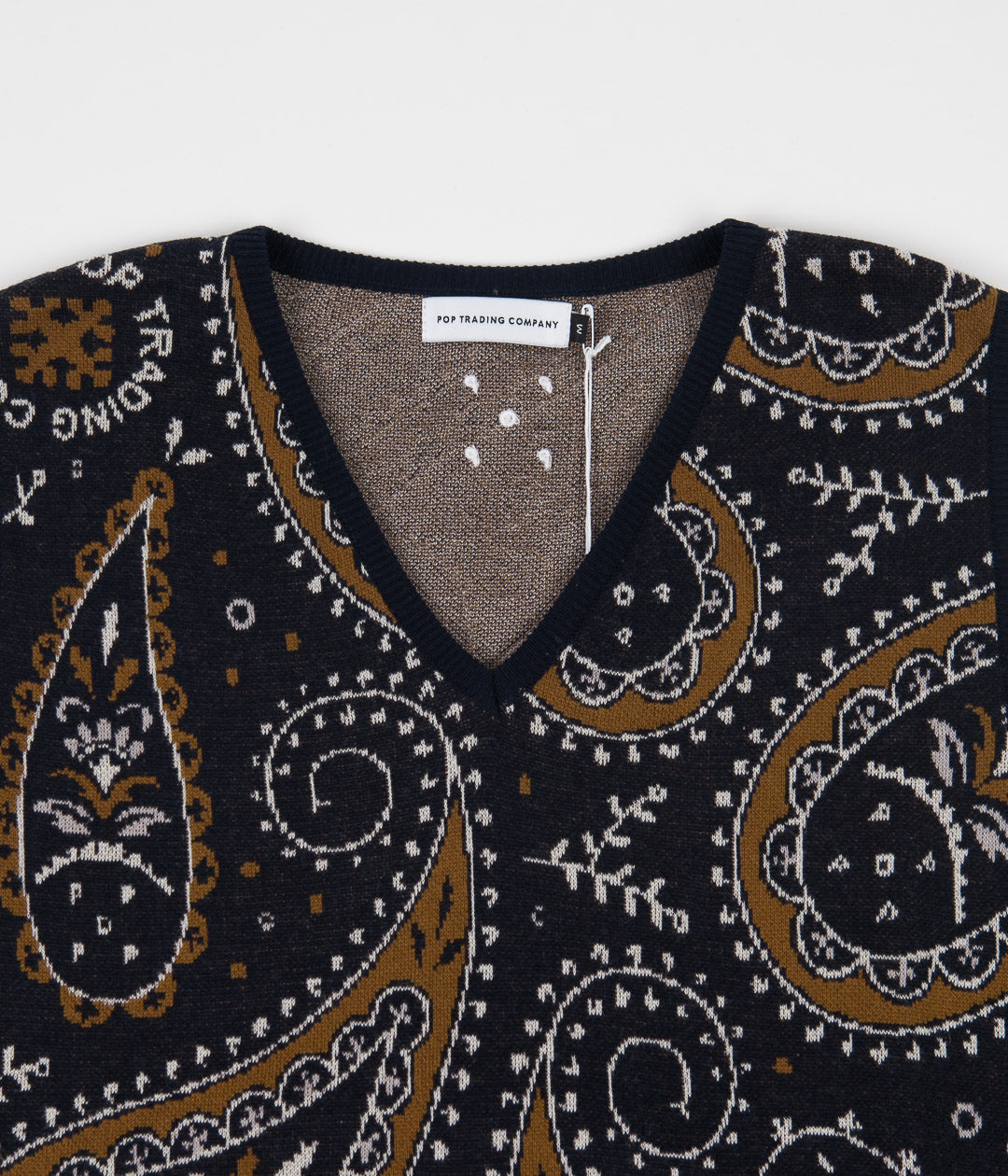 Pop Trading Company Paisley Spencer Vest - Navy / Brown | Flatspot