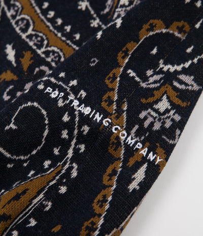Pop Trading Company Paisley Spencer Vest - Navy / Brown