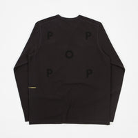 Pop Trading Company Pique Logo Long Sleeve T-Shirt - Anthracite thumbnail