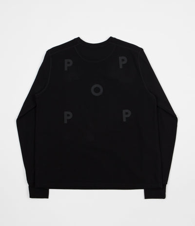 Pop Trading Company Pique Logo Long Sleeve T-Shirt - Black