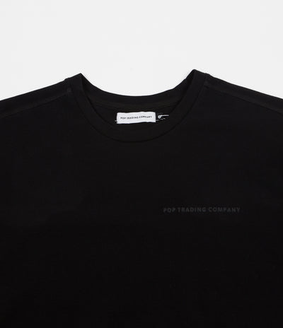 Pop Trading Company Pique Logo Long Sleeve T-Shirt - Black
