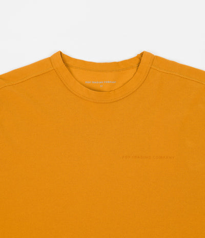 Pop Trading Company Pique Logo Long Sleeve T-Shirt - Spruce Yellow