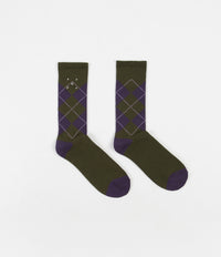 Pop Trading Company Pop Burly Socks - Hunting Green / Dark Purple