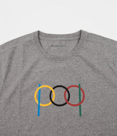 Pop Trading Company Ringer T-Shirt - Heather Grey