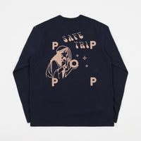 Pop Trading Company Safe-Trip.Org Long Sleeve T-Shirt - Navy thumbnail