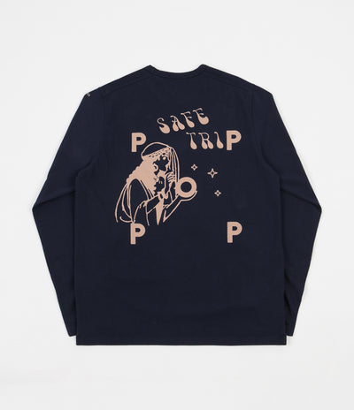 Pop Trading Company Safe-Trip.Org Long Sleeve T-Shirt - Navy