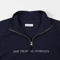 Pop Trading Company Sportswear Company Lightweight Half Zip Sweatshirt - Navy thumbnail