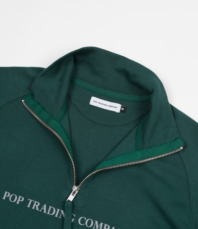 Pop Trading Company Sportswear Company Lightweight Half Zip Sweatshirt - Sports Green