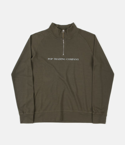 Pop Trading Company Sportswear Company Lightweight Halfzip Sweatshirt - Combat
