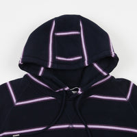 Pop Trading Company Striped Hoodie - Navy / Violet thumbnail