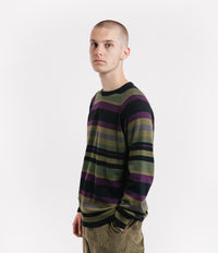 Pop Trading Company Striped Knitted Crewneck Sweatshirt - Multicolour