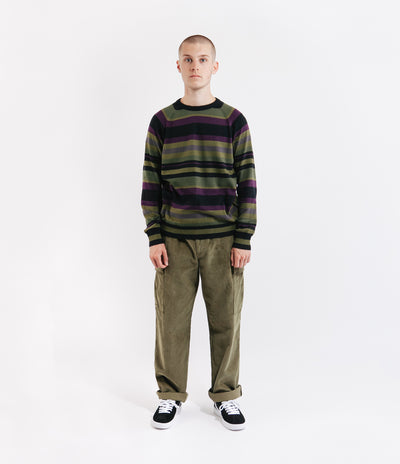 Pop Trading Company Striped Knitted Crewneck Sweatshirt - Multicolour