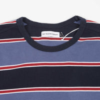 Pop Trading Company Striped Logo Long Sleeve T-Shirt - Coastal Fjord thumbnail