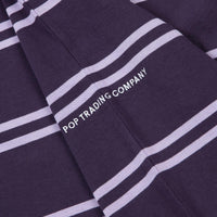 Pop Trading Company Striped Logo Long Sleeve T-Shirt - Dark Purple / Violet thumbnail