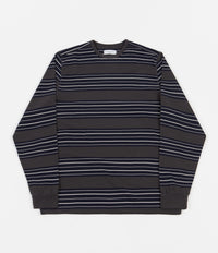Pop Trading Company Striped Long Sleeve T-Shirt - Anthracite