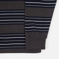 Pop Trading Company Striped Long Sleeve T-Shirt - Anthracite thumbnail