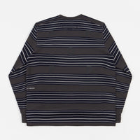 Pop Trading Company Striped Long Sleeve T-Shirt - Anthracite thumbnail
