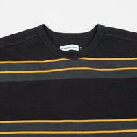 Pop Trading Company Striped Long Sleeve T-Shirt - Anthracite / Yellow thumbnail