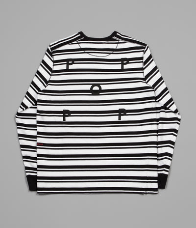 Pop Trading Company Striped Long Sleeve T-Shirt - Black / White