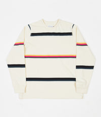 Pop Trading Company Striped Long Sleeve T-Shirt - Off White