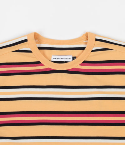 Pop Trading Company Striped Long Sleeve T-Shirt - Orange / Multicolour
