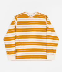 Pop Trading Company Striped Long Sleeve T-Shirt - Spruce Yellow