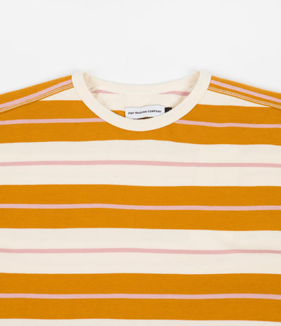 Pop Trading Company Striped Long Sleeve T-Shirt - Spruce Yellow