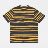 Pop Trading Company Striped Pocket T-Shirt - Charcoal / Yellow thumbnail