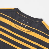 Pop Trading Company Striped Pocket T-Shirt - Charcoal / Yellow thumbnail