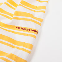 Pop Trading Company Striped Pocket T-Shirt - Yellow / White thumbnail