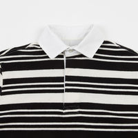 Pop Trading Company Striped Rugby Shirt - Off White / Black thumbnail