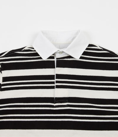 Pop Trading Company Striped Rugby Shirt - Off White / Black