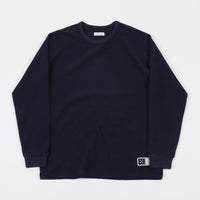 Pop Trading Company Waffle Long Sleeve T-Shirt - Navy thumbnail
