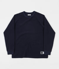 Pop Trading Company Waffle Long Sleeve T-Shirt - Navy