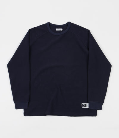 Pop Trading Company Waffle Long Sleeve T-Shirt - Navy